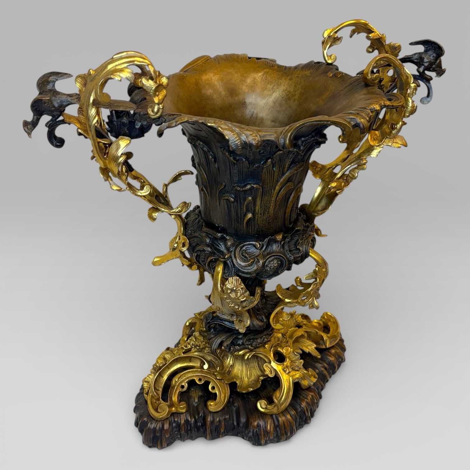 Gilt Bronze Art Nouveau Urn Centrepiece Vase After Henry Dasson photo furniture