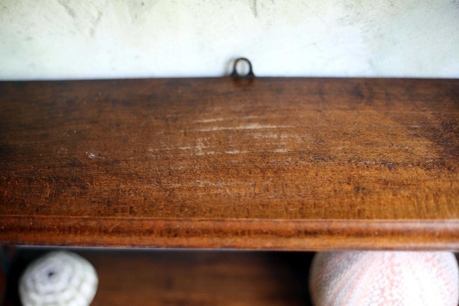 photo for sale Antique French Gothic Bookcase Shelves Small Wooden Church Wall Mounted Shelf Unit