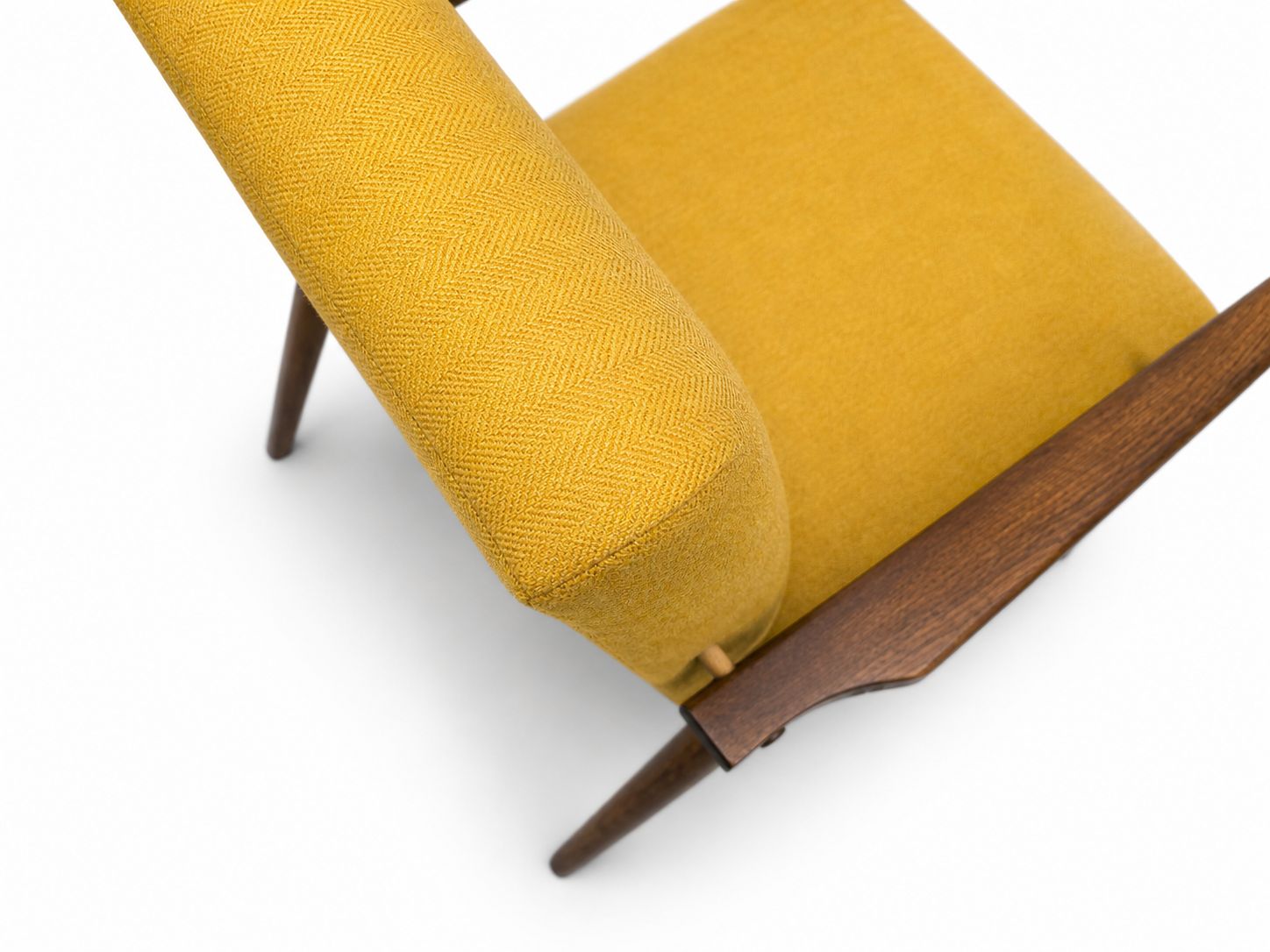 1960 Henryk Lis Mid Century Armchair In Yellow Tweed photo 550.0