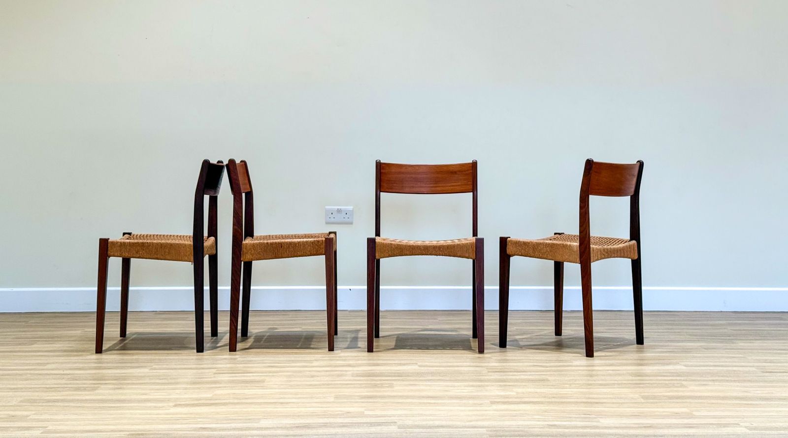 Danish Chairs In Teak And Paper Cord By  Poul Volther (1960) photo furniture