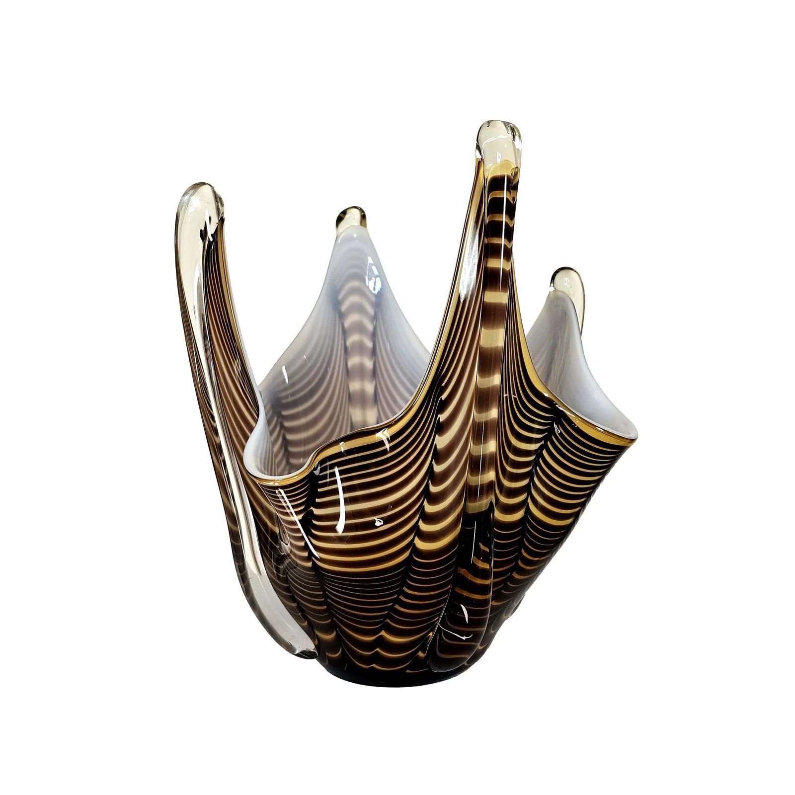 Vintage Fazzoletto Vase   1970s Murano Glass Handkerchief 31.5cm Splash Vase photo furniture