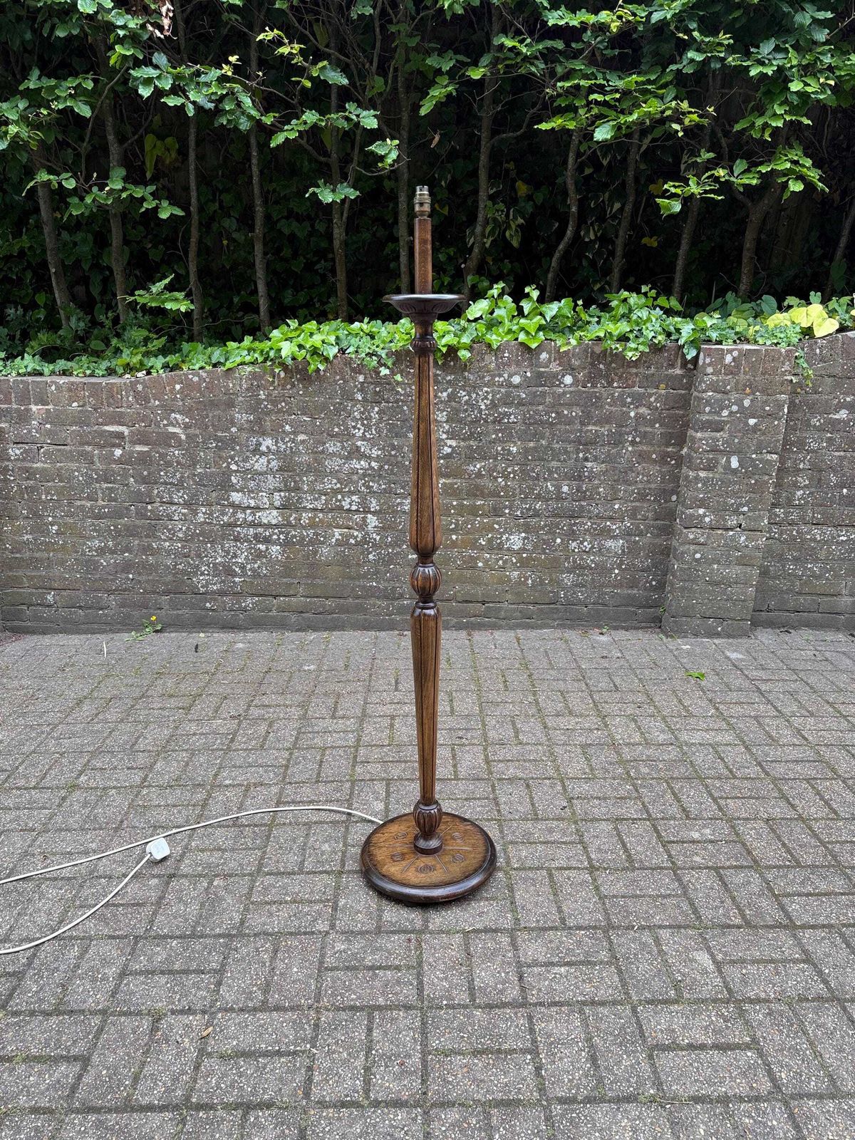 Vintage Oak Standard Lamp Mid Century Retro Wooden Floor Lamp 1960s