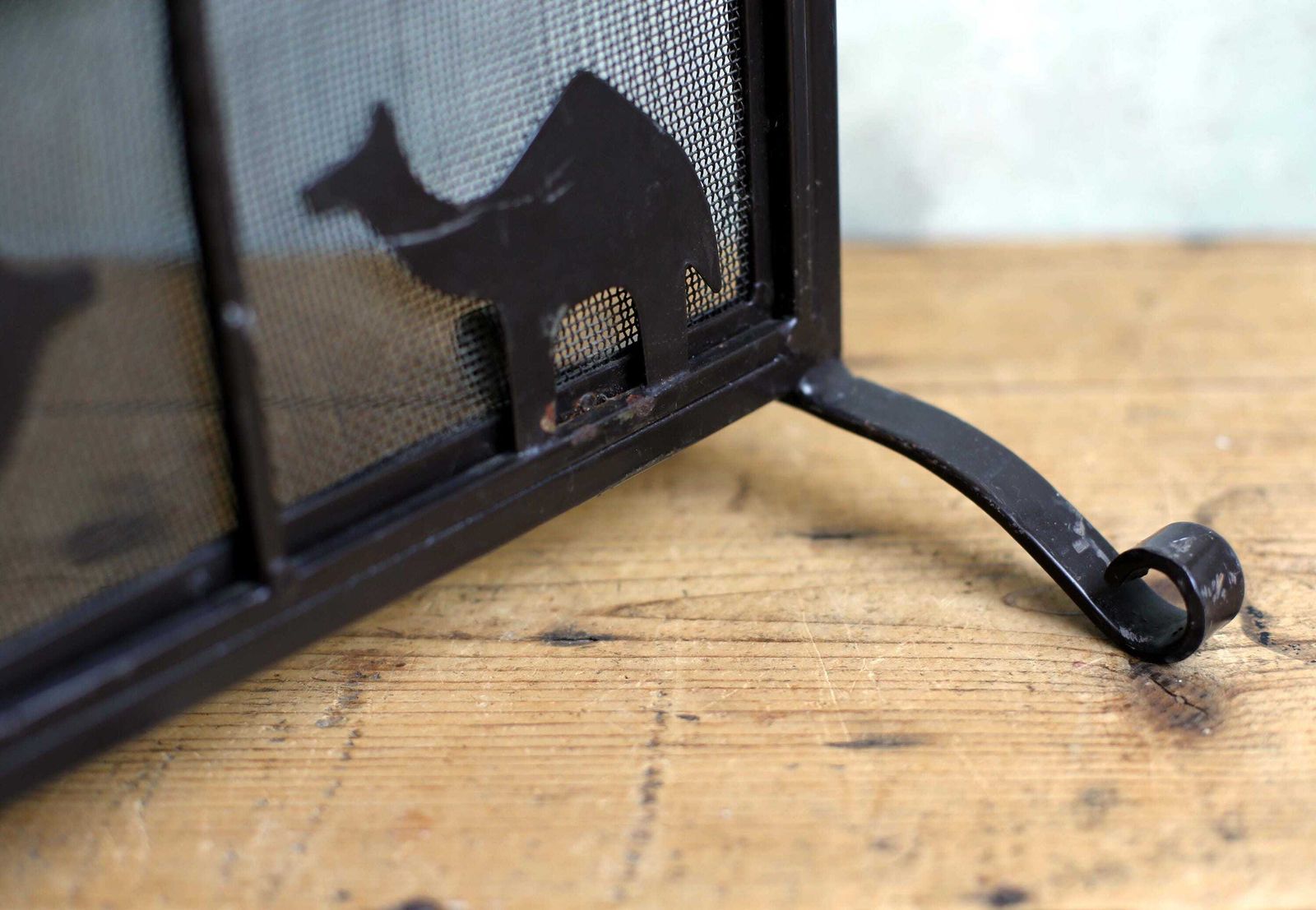411.0 Atelier De Marolles Animal Firescreen Jean Touret Wrought Iron Fire Guard Firewall Brutalism photo