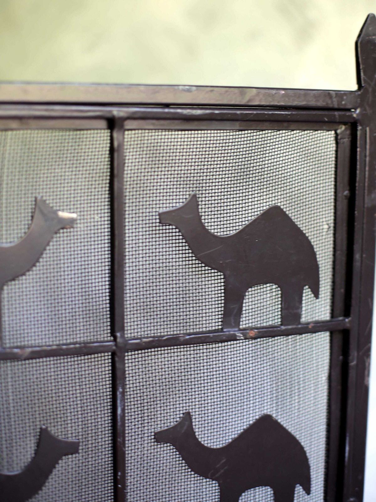 photo vinterior Atelier De Marolles Animal Firescreen Jean Touret Wrought Iron Fire Guard Firewall Brutalism