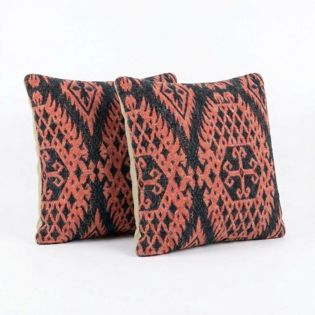 Anatolische Kilim Kussenhoes 40 x 40 cm, Set van Twee photo for sale