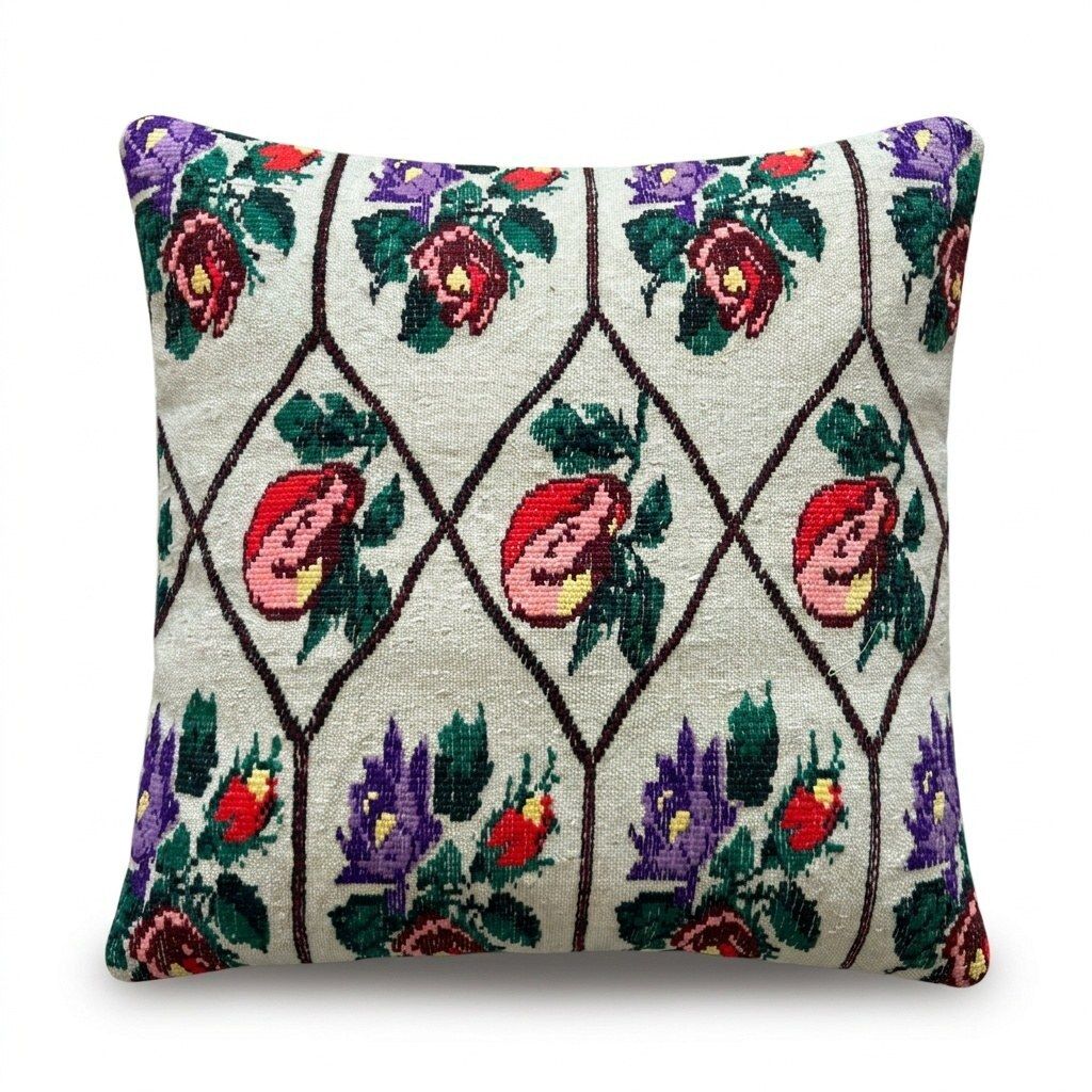 Bohemian Turkish Kilim Pillow Cover 47 X 47 Cm