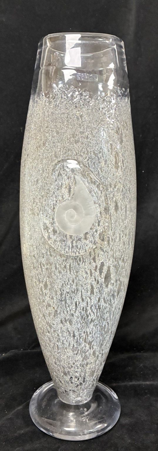 Kjell Engman Kosta Boda Large Fossil Vase Boxed Signed photo for sale