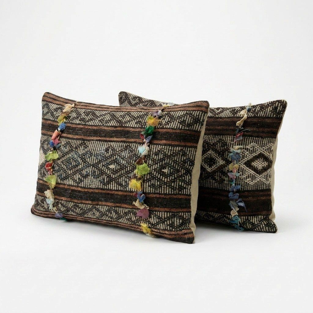 Modern Kilim Lumbar Pillow Cover 35 X 60 Cm & 40 X 60 Cm   Set Of Two photo furniture