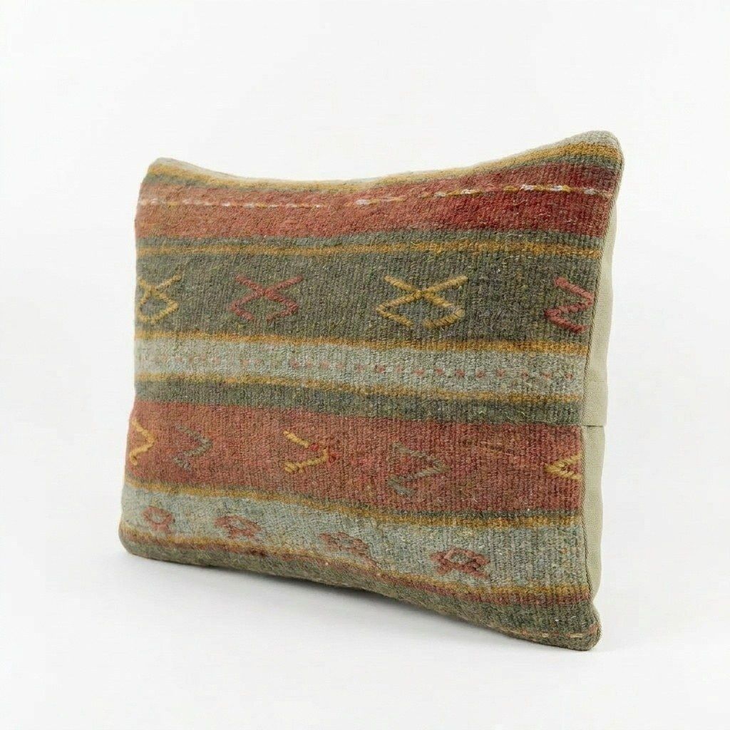 Vintage Anatolian Kilim Lumbar Pillow Cover 41 X 60 Cm photo for sale