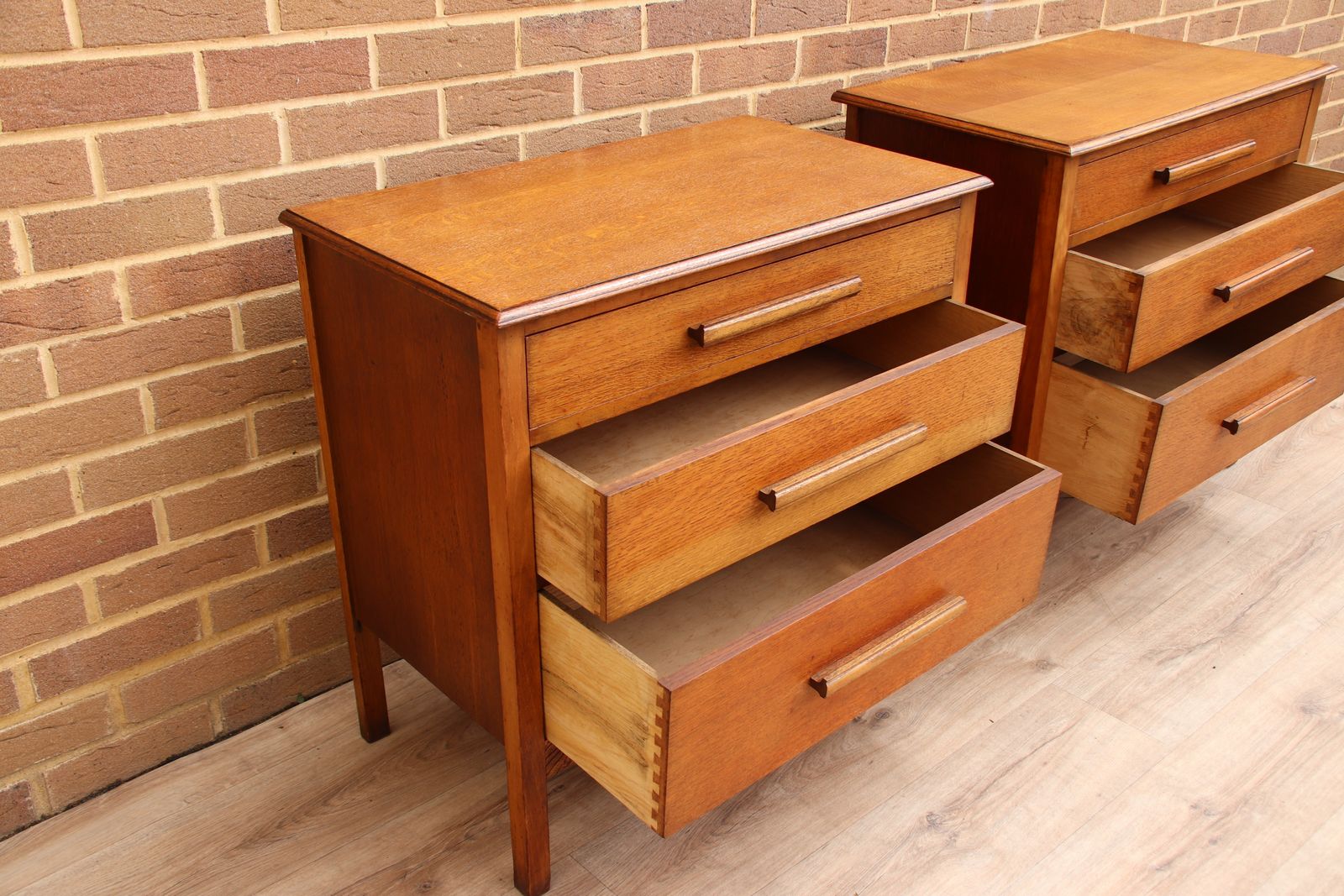 Pair Of Vintage Oak Xl Bedside Chests photo 620.0