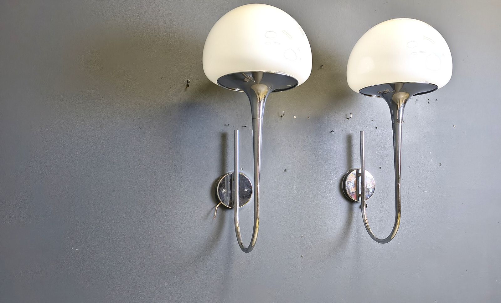 650.0 Mid Century Italian Wall Lamps By Goffredo Reggiani For Reggiani  Set Of 2 photo