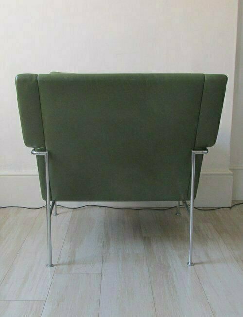 Vintage Leather Chrome Lounge Chair Fritz Hansen Era photo Furniture