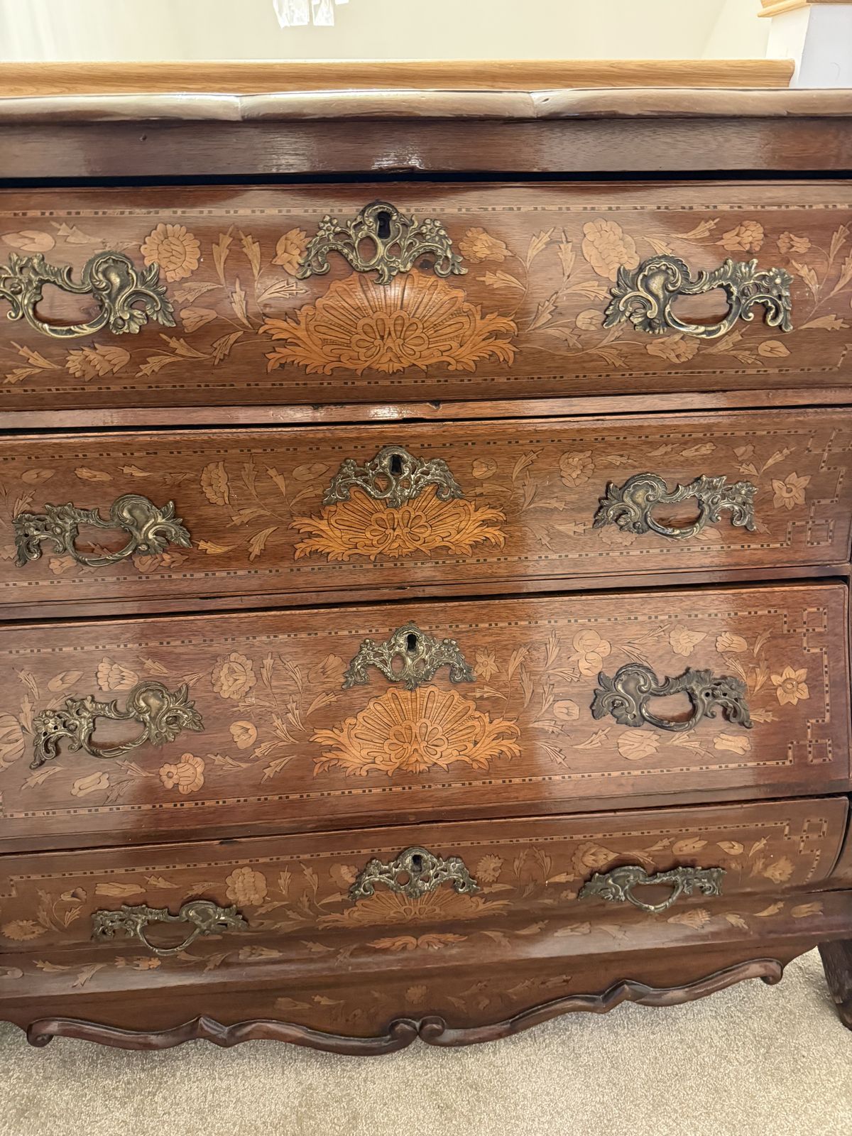 Louis XV Bombe Commode With Marquetry And Clawed Feet photo furniture
