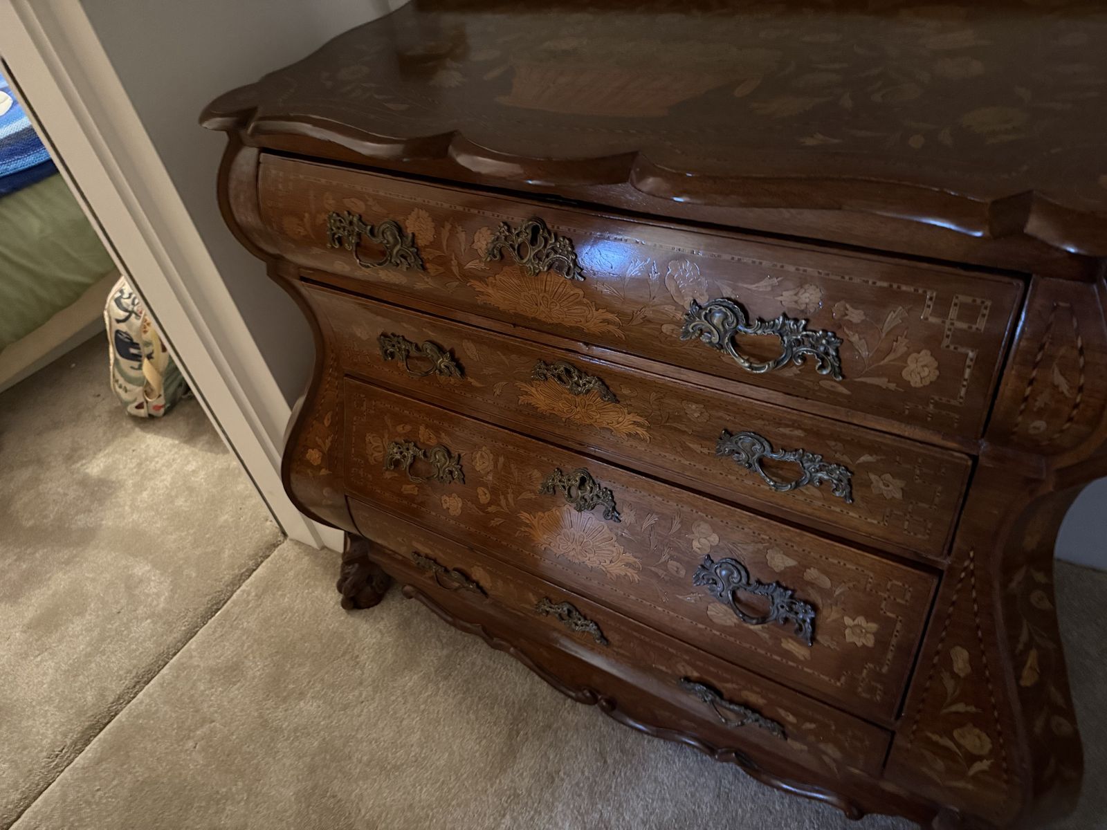 Louis XV Bombe Commode With Marquetry And Clawed Feet photo Furniture
