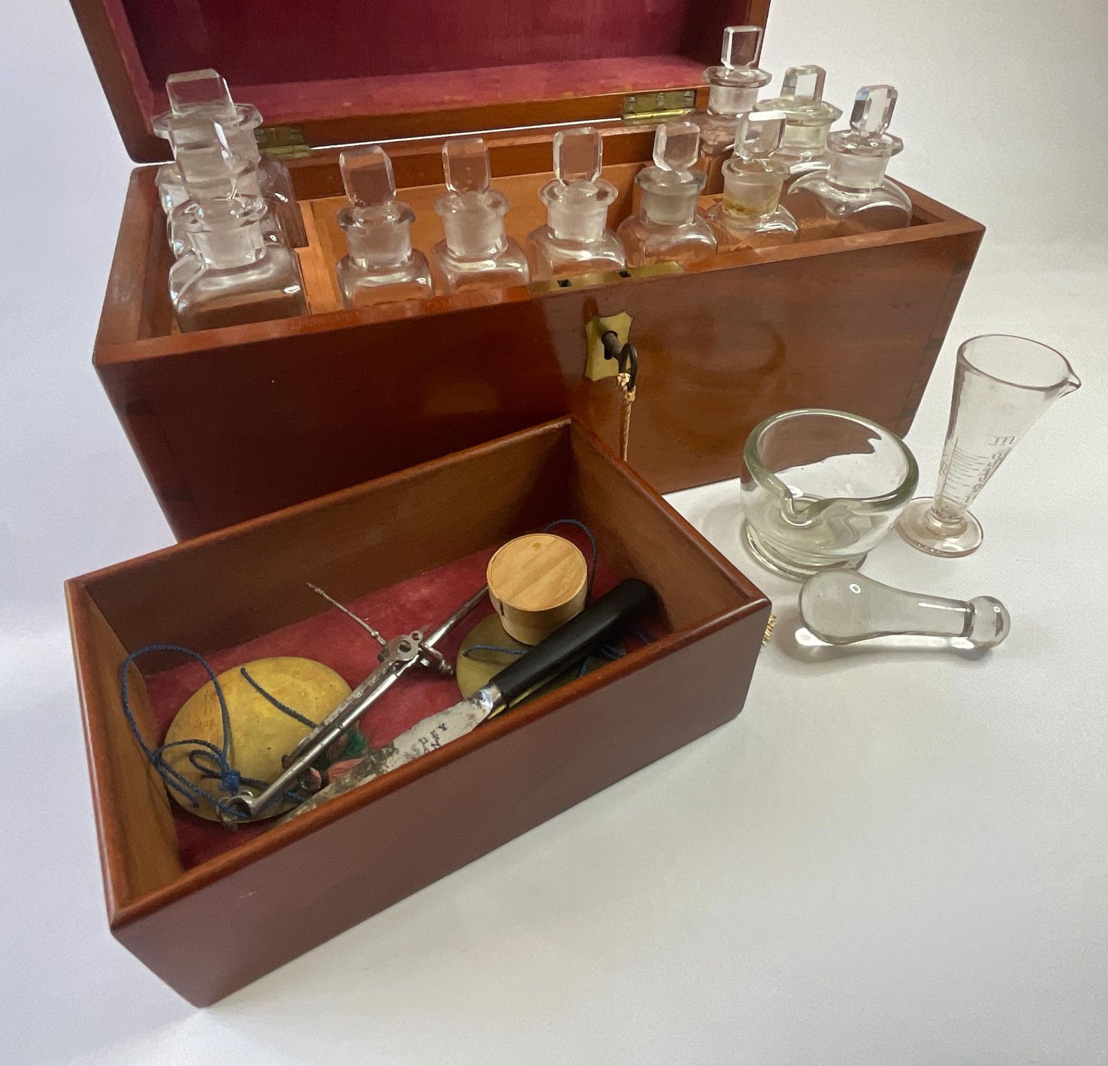 Early Victorian Mahogany Apothecary Cabinet C.1845 – Complete & Museum Grade By F. Bentley, London photo vintage