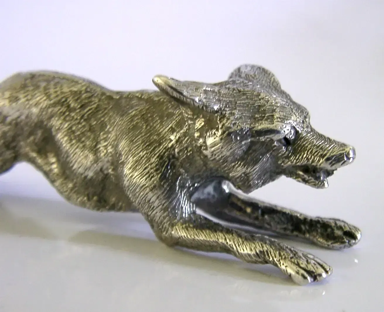 Heavy 104g English Sterling Silver Running Fox Figure 1968 Animal Hunting photo vintage