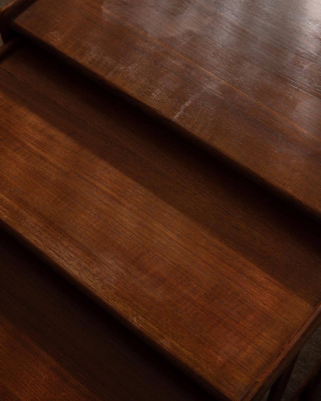 photo vintage Danish Teak Nesting Tables By Arne Hovmand Olsen For Mogens Kold, 1960s