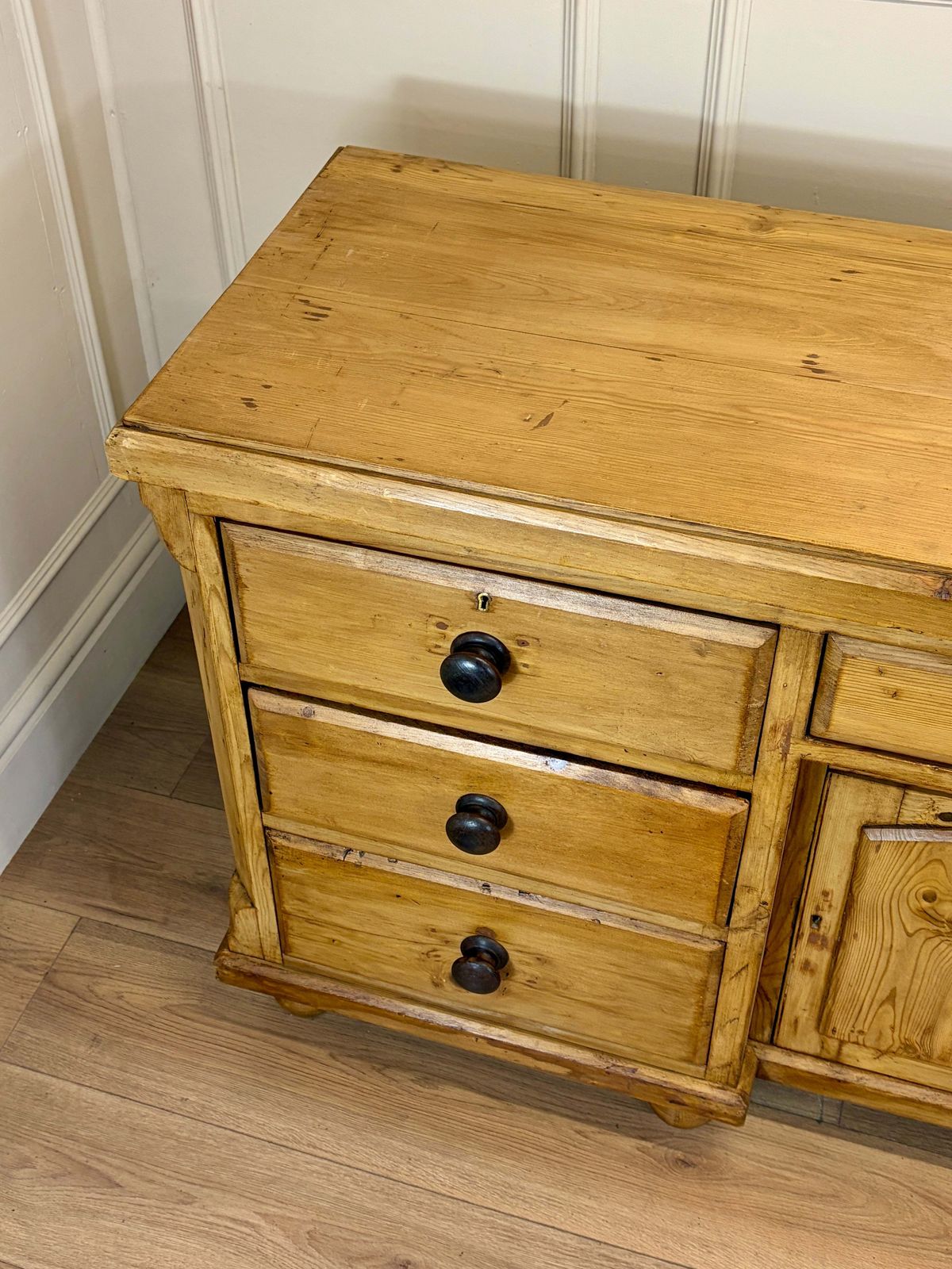 Antique Farmhouse Pine Sideboard photo vintage