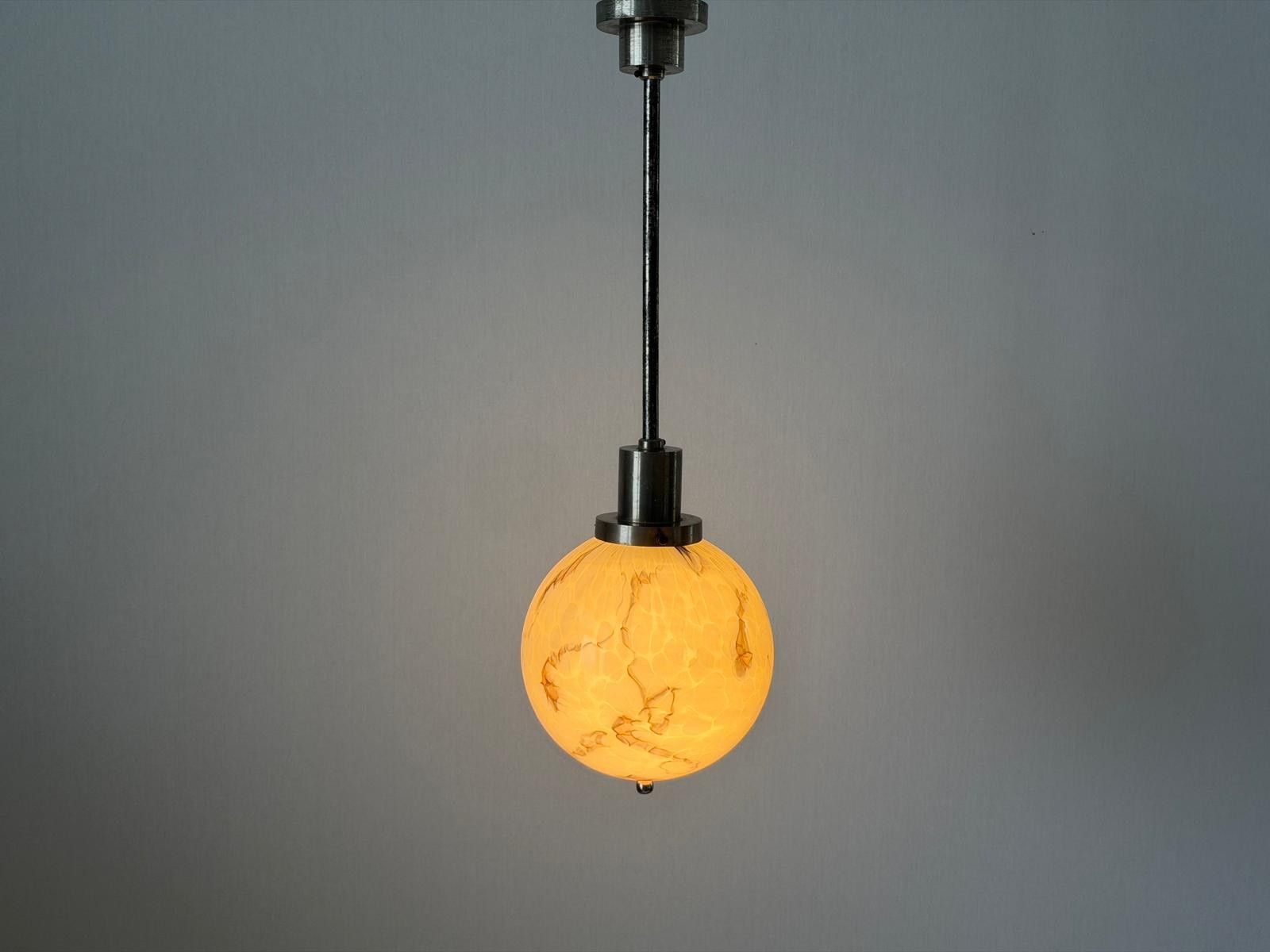 Art Deco Exceptional Cinema Ceiling Lamp With Glass Ball , 1930s, France photo furniture
