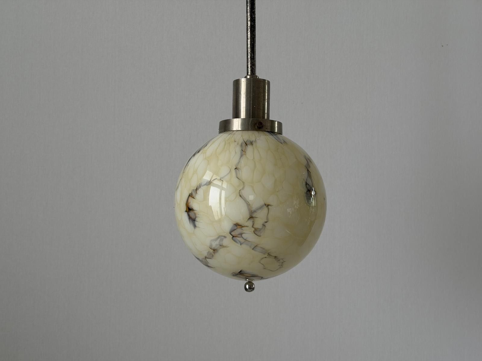 Art Deco Exceptional Cinema Ceiling Lamp With Glass Ball , 1930s, France photo for sale