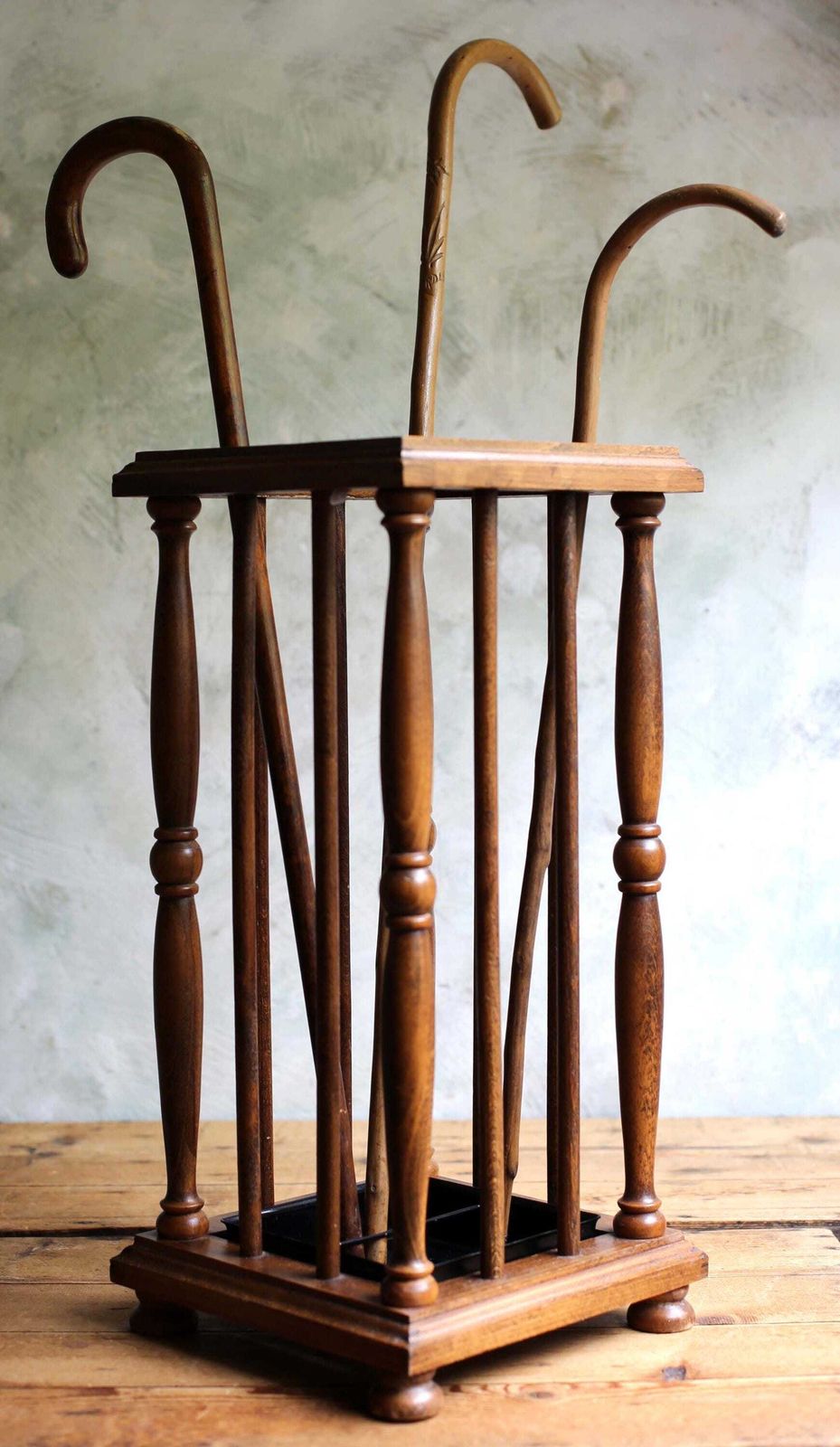French Wooden Stick Stand Umbrella Stand Walking Stick Holder Hall Furniture photo for sale