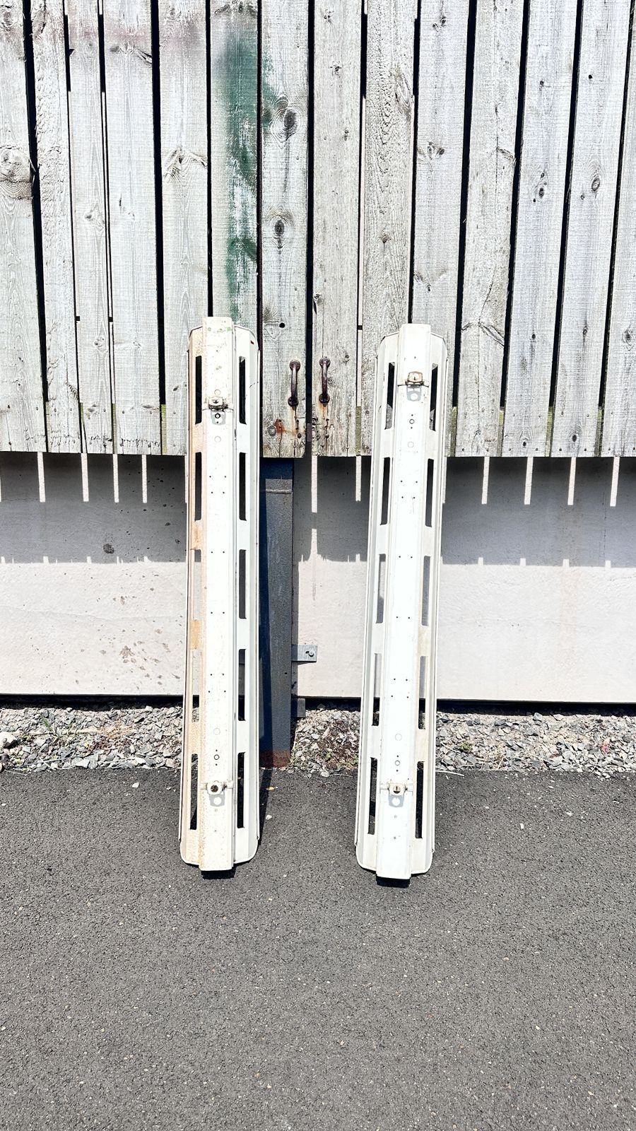 Pair Of 6ft Vintage Fluorescent Lightshades With Fittings