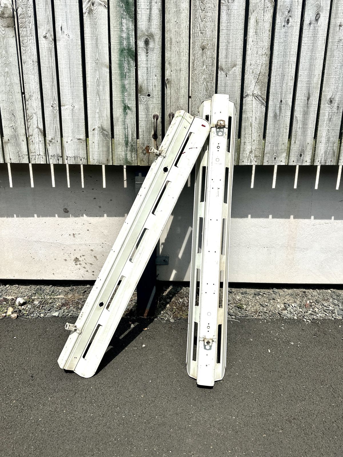 Pair Of 6ft Vintage Fluorescent Lightshades With Fittings photo furniture
