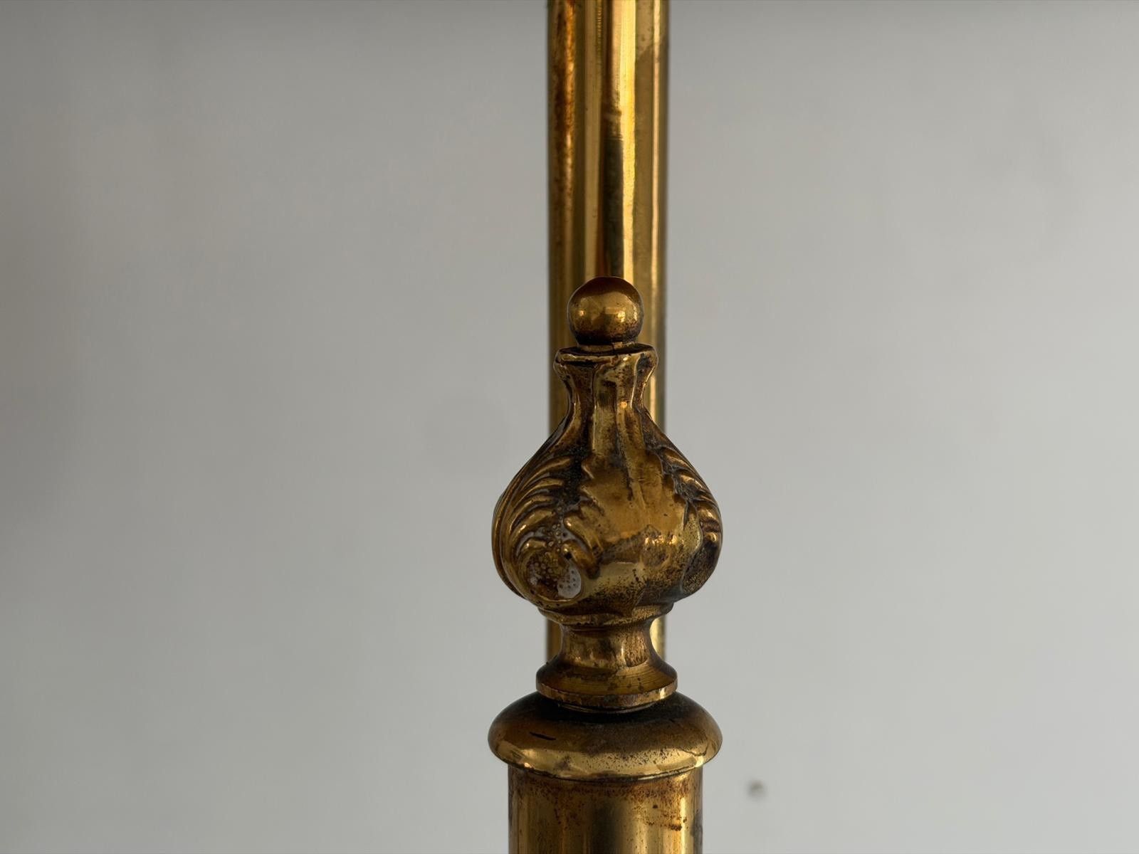 Furniture Mid Century Brass And Marble Top Floating Floor Console Table, 1950s, Italy photo