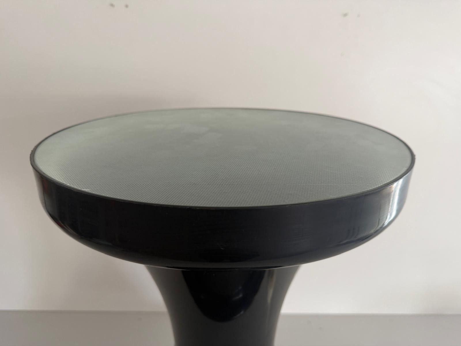 photo furniture Space Age Black Plexi Body And Glass Cover Floor Lamp, 1970s, Italy