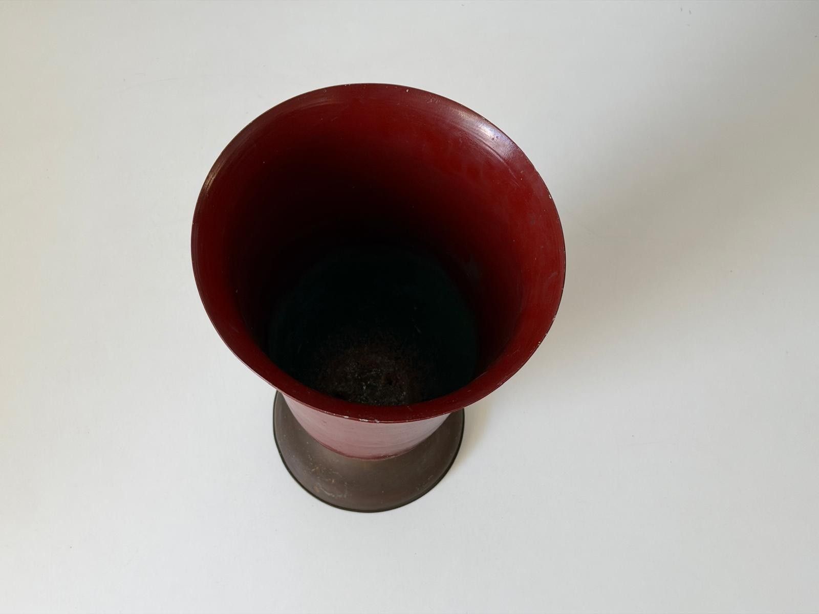 Burgundy Brass Umbrella Holder, 1960s, Italy photo vinterior