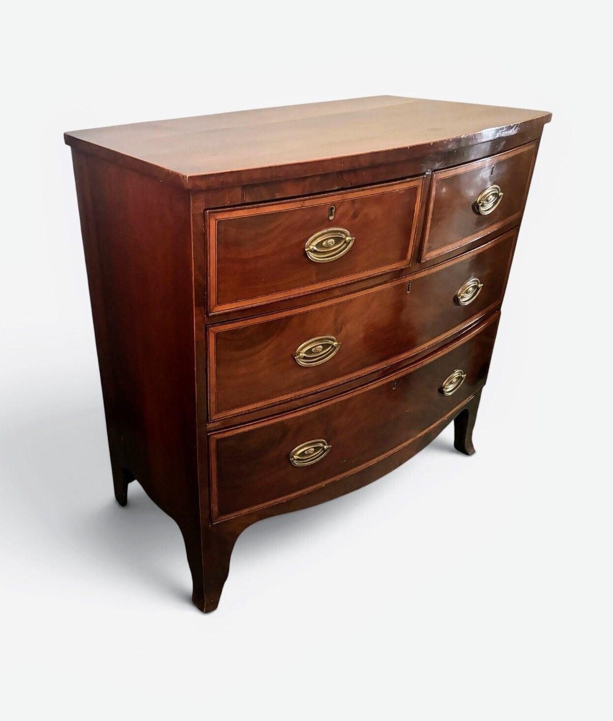 Regency Mahogany Small Bow Front Chest Of Drawers photo Furniture