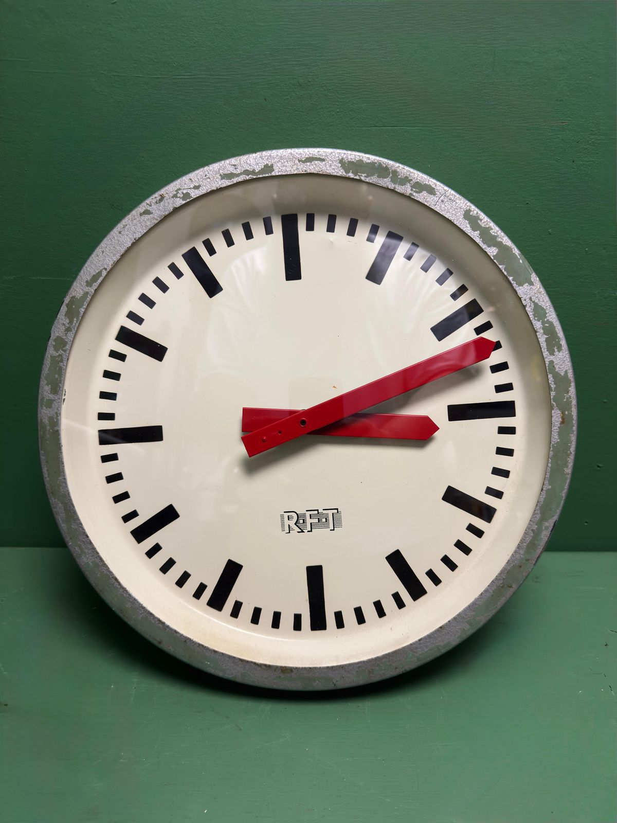 1970s East German Industrial Factory Clock By Rft photo for sale