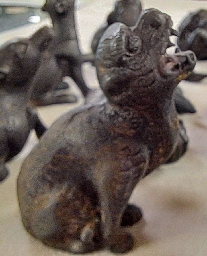 Collection Of 12 Antique Oriental  Bronze Miniature Animal Figurines photo vinterior