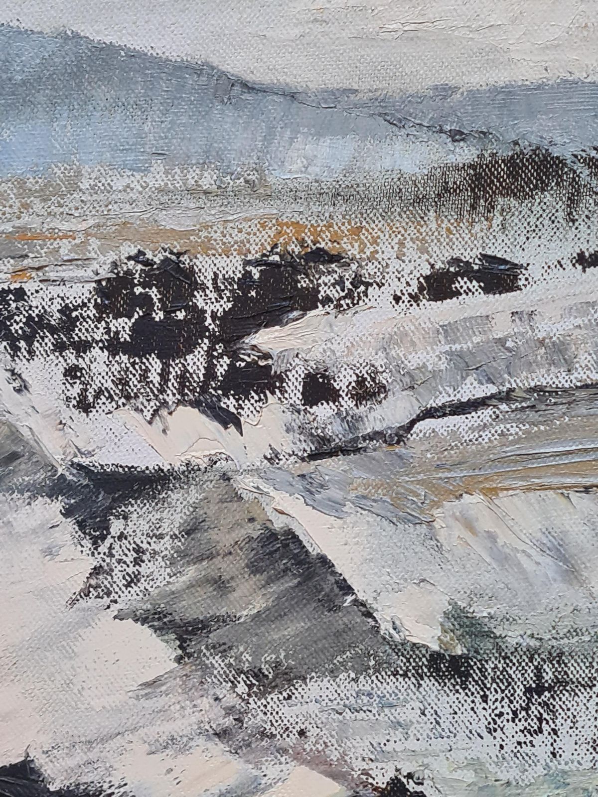 Mountain Landscape Oil On Canvas, Modern Style, Late 20th Century photo vinterior