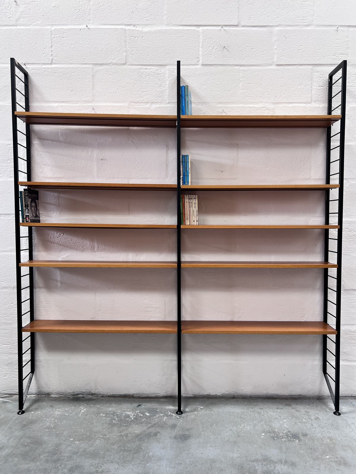 1960s Two Bay Slim Metal Ladderax Shelving / Bookcase  photo furniture