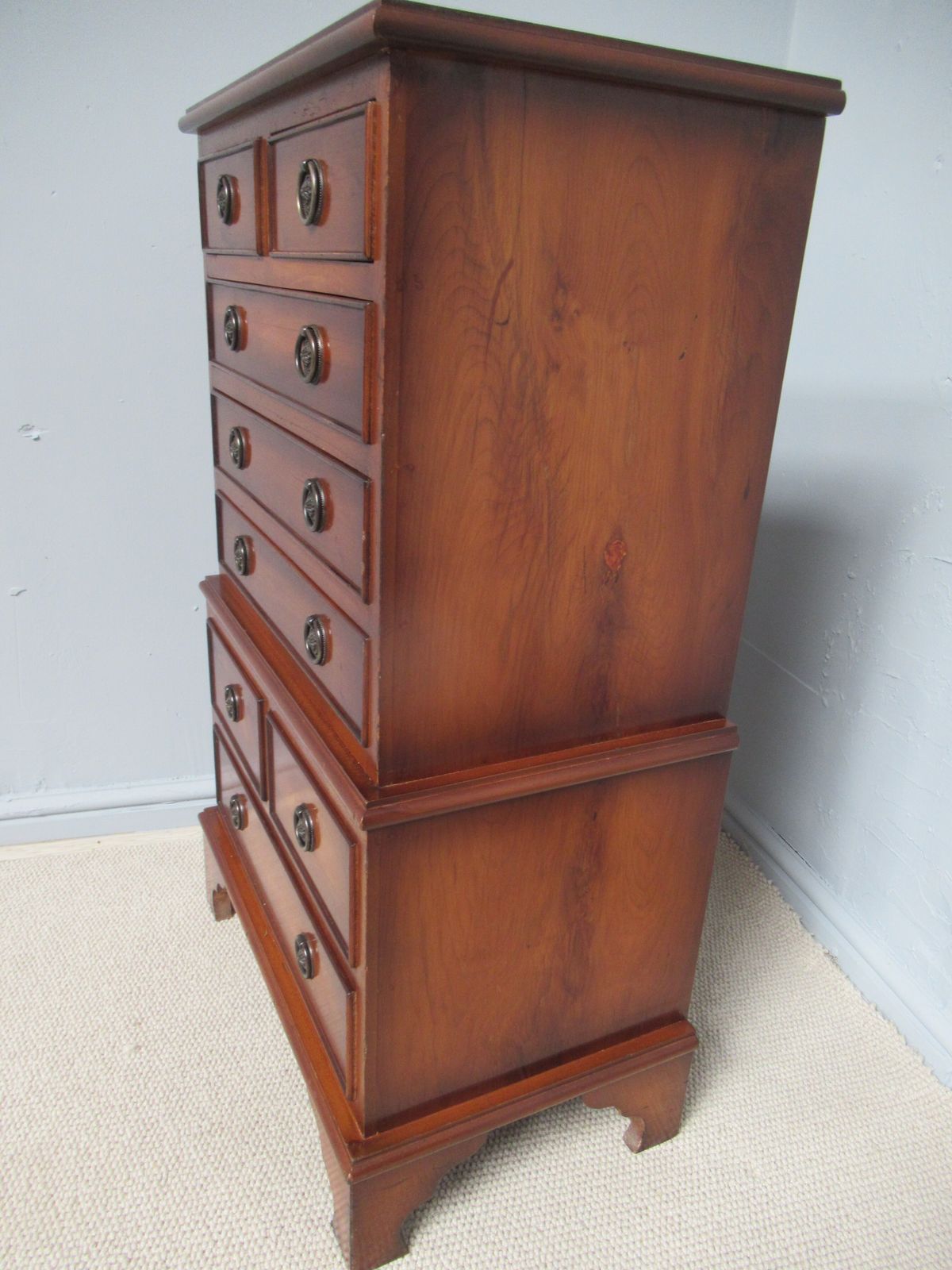 A   1970s   Yew Wood    Small Chest Of Drawers. photo 145.0