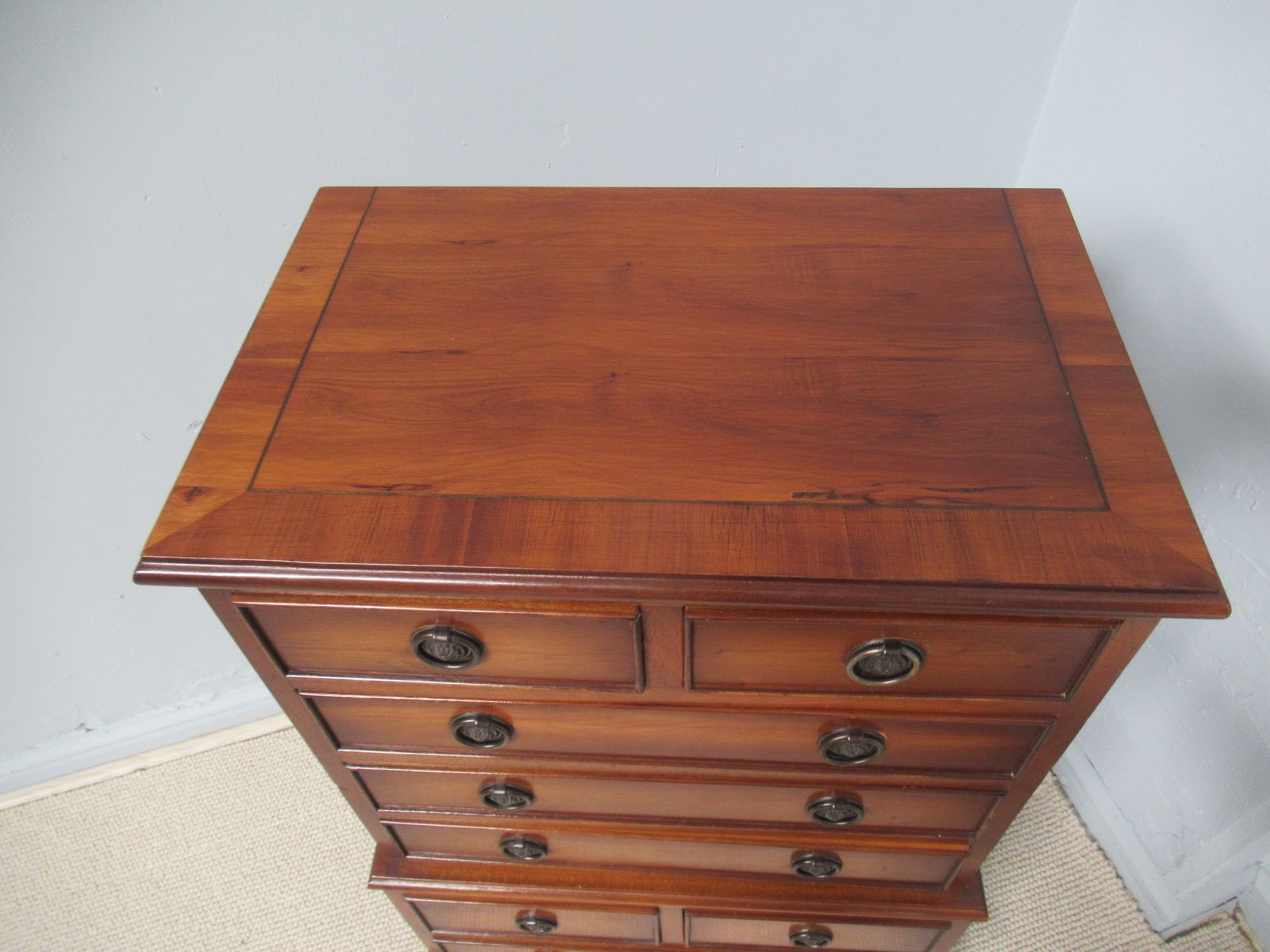 A   1970s   Yew Wood    Small Chest Of Drawers. photo vintage