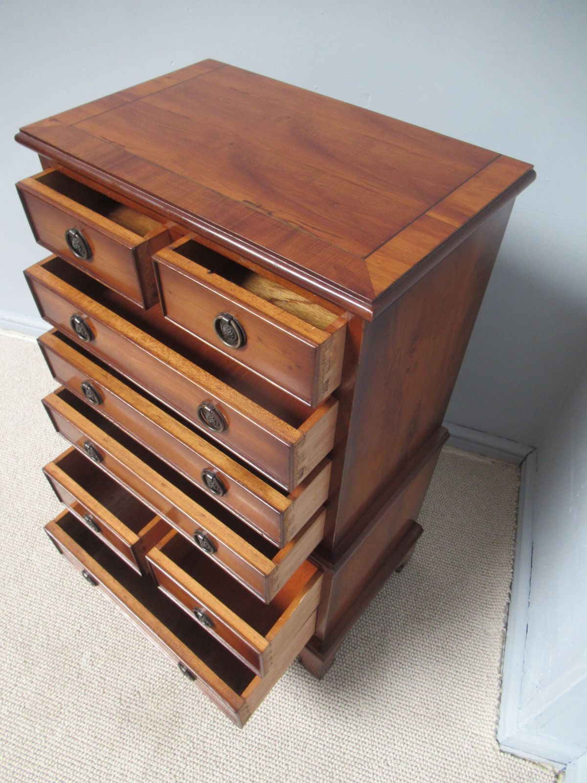 photo for sale A   1970s   Yew Wood    Small Chest Of Drawers.