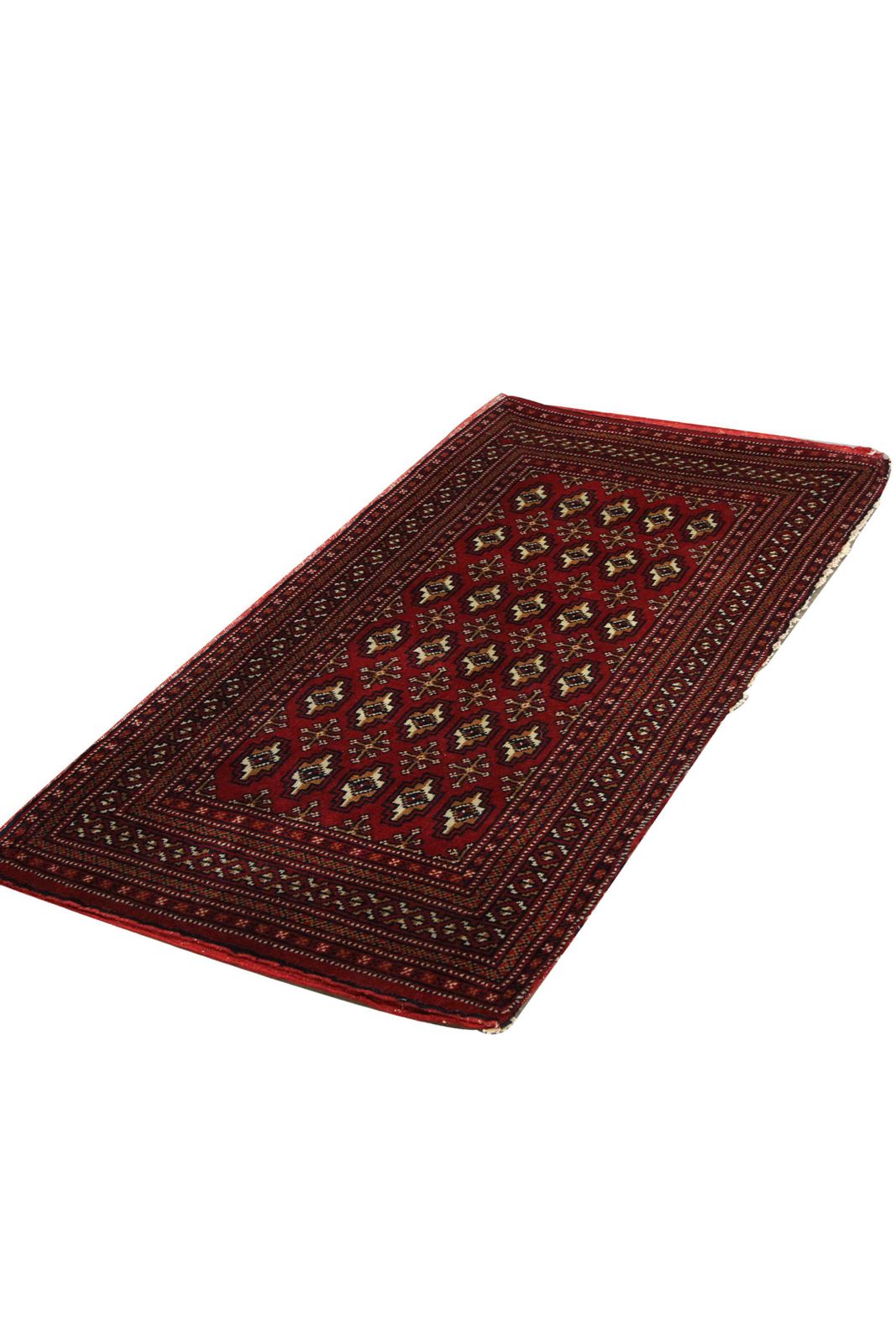 Wool Living Room Area Rug Handmade Turkman Carpet Red Poshti Rug photo furniture