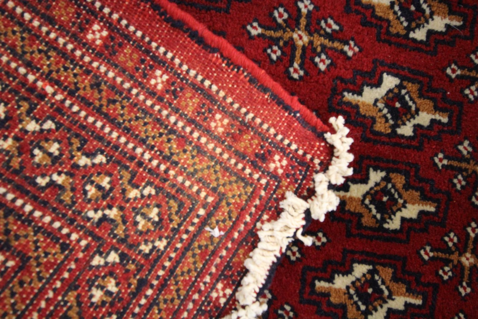 photo vinterior Wool Living Room Area Rug Handmade Turkman Carpet Red Poshti Rug