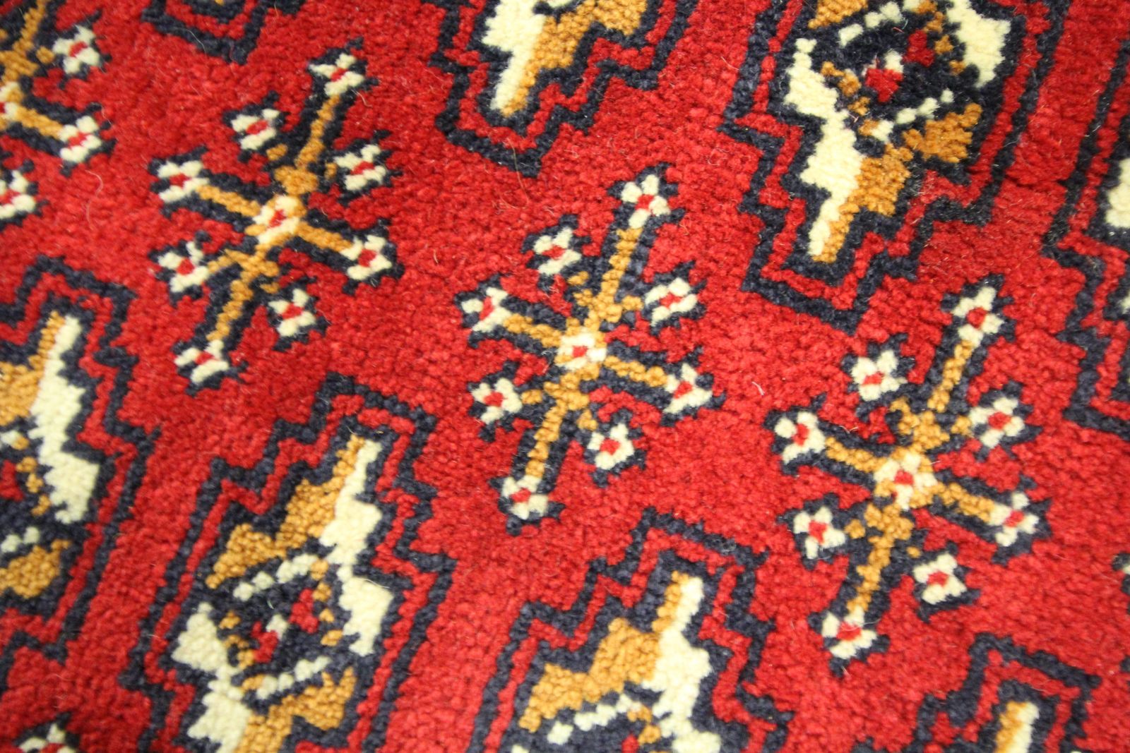 photo for sale Handmade Rug Red Wool Turkmen Poshti Traditional Floor Cushion Rug