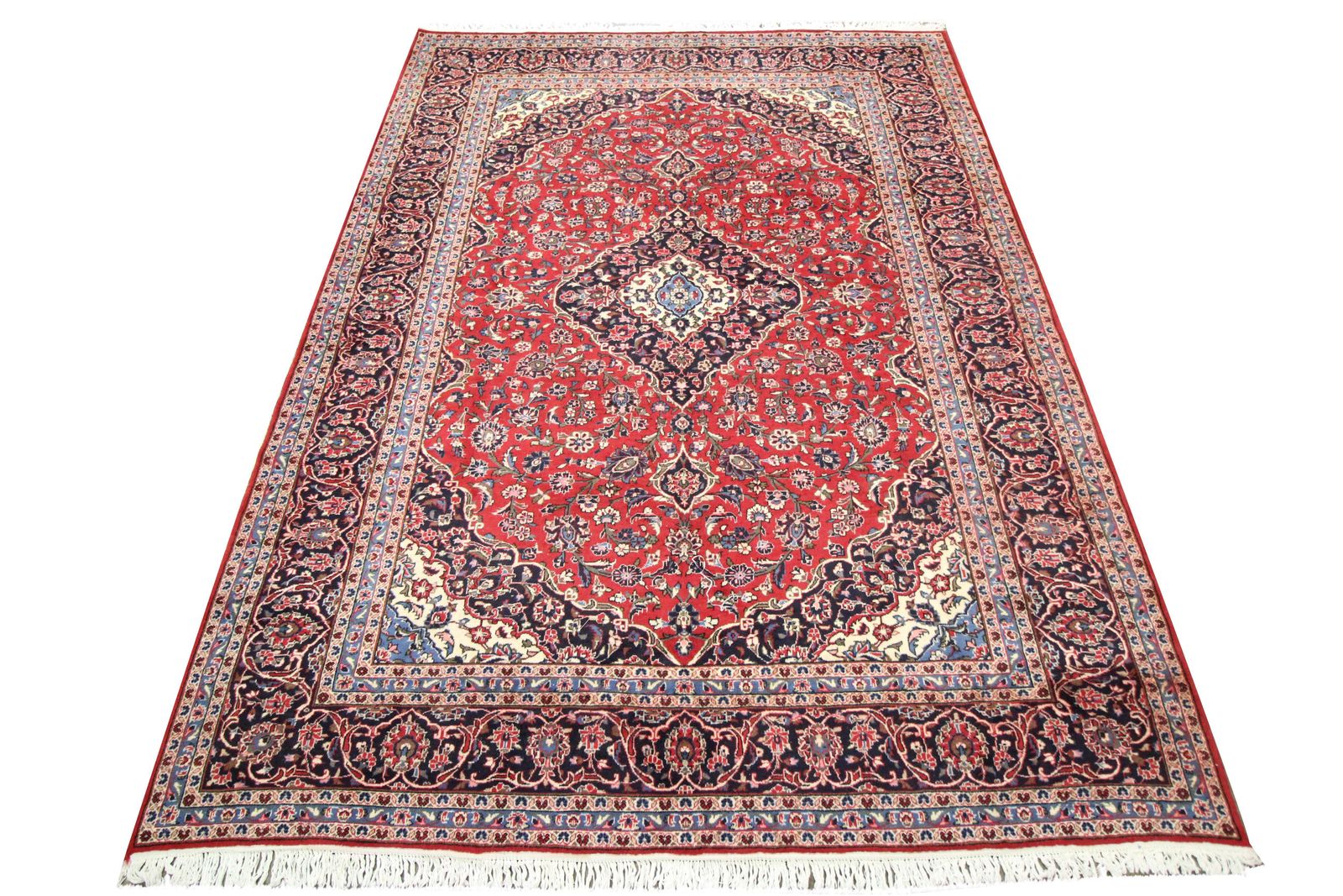 Tapis d'orient rouge fait main, motifs floraux traditionnels, tapis de salon photo furniture