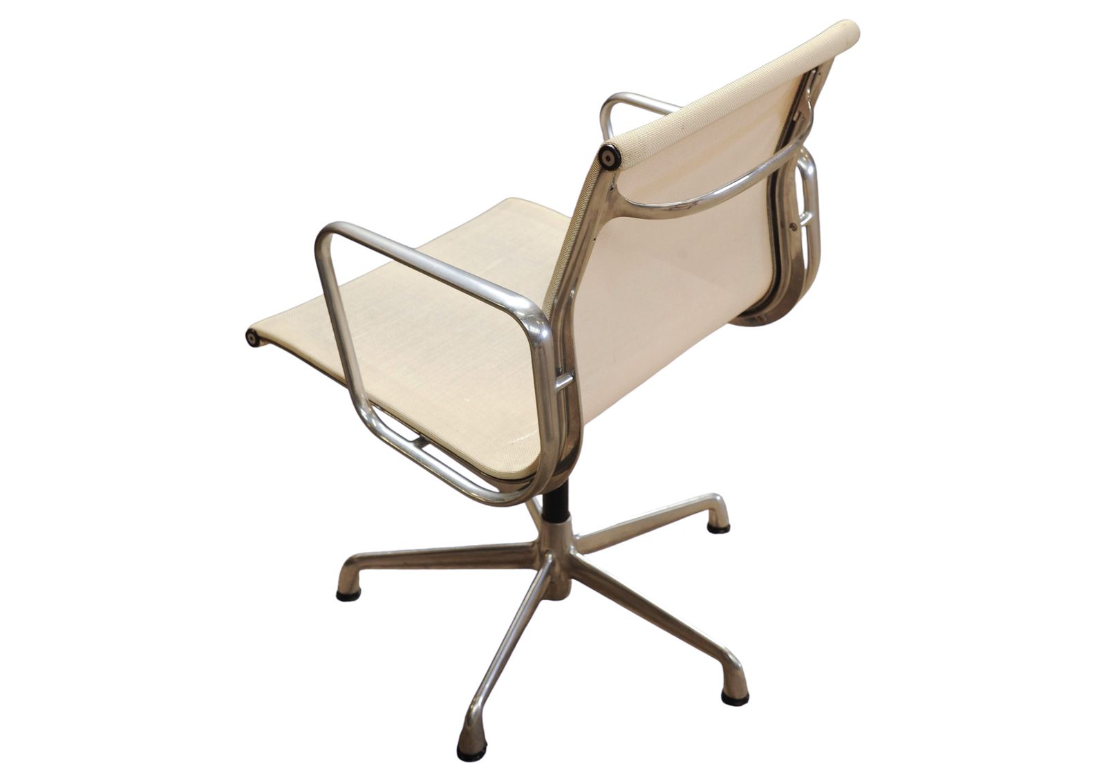 Eames Ea108 Hopsack Swivel Chair By Icf De Padova, Off White Steel photo furniture