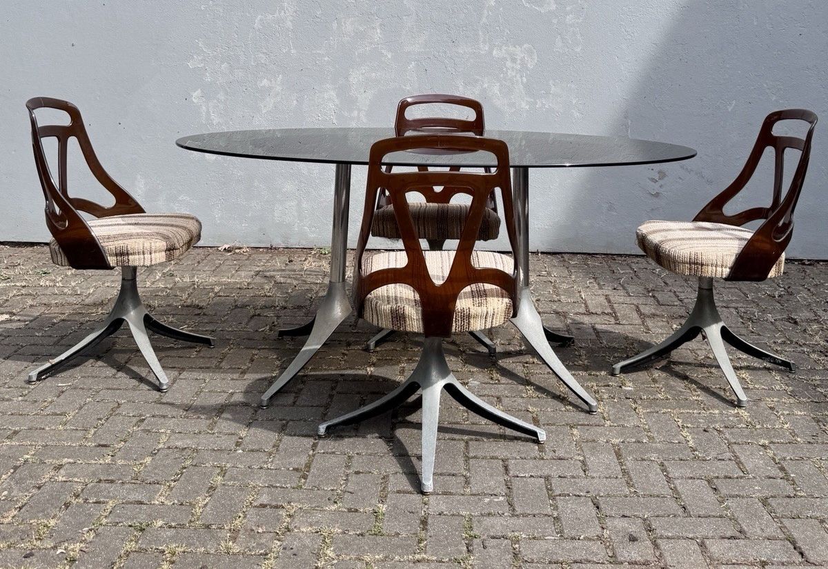 Chromcraft Grafton USA 1970s Glass Table & Chairs Restoration Project A/F photo buy