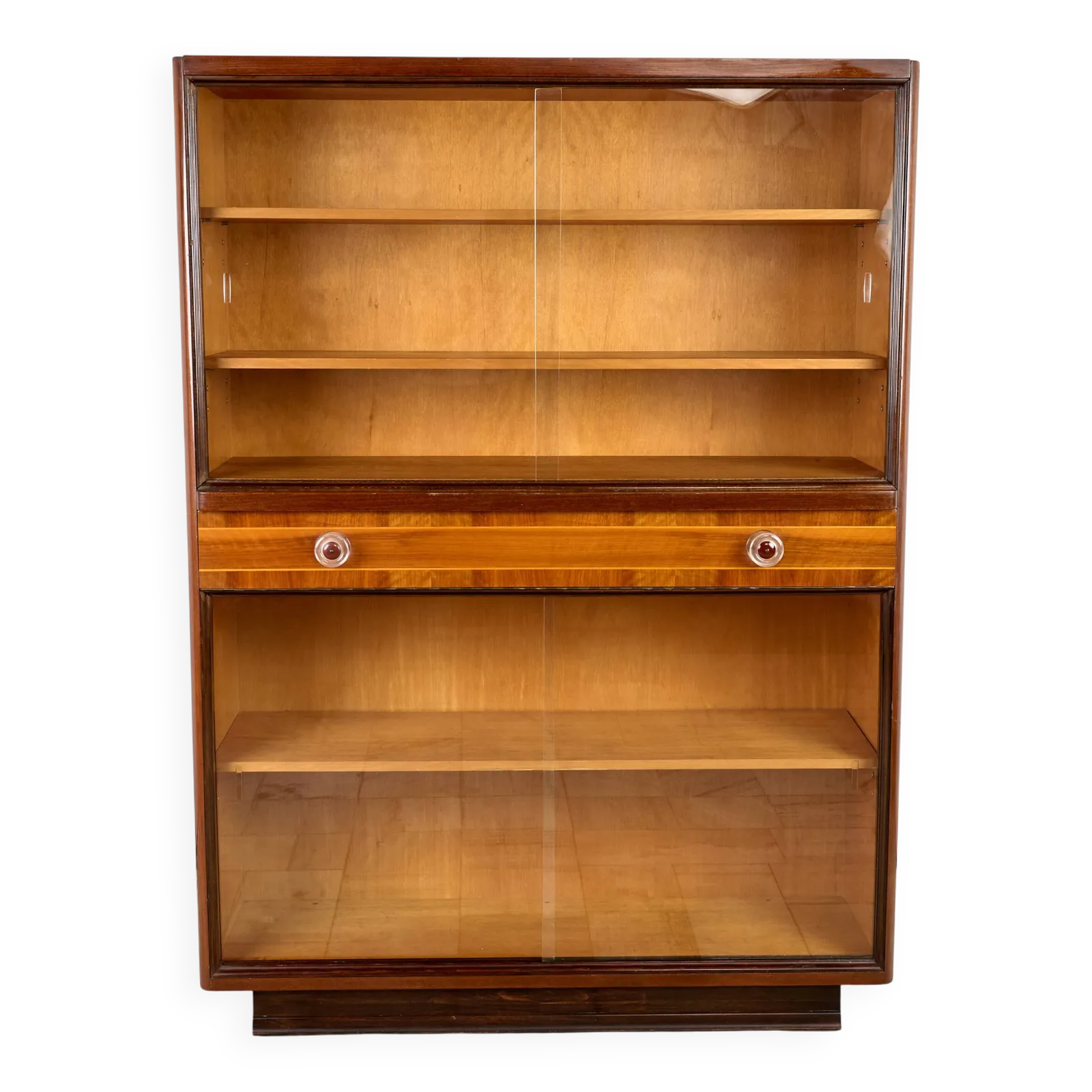 Art Deco Bookcase, Vitrine, český Nábytek, 1960, Czechoslovakia