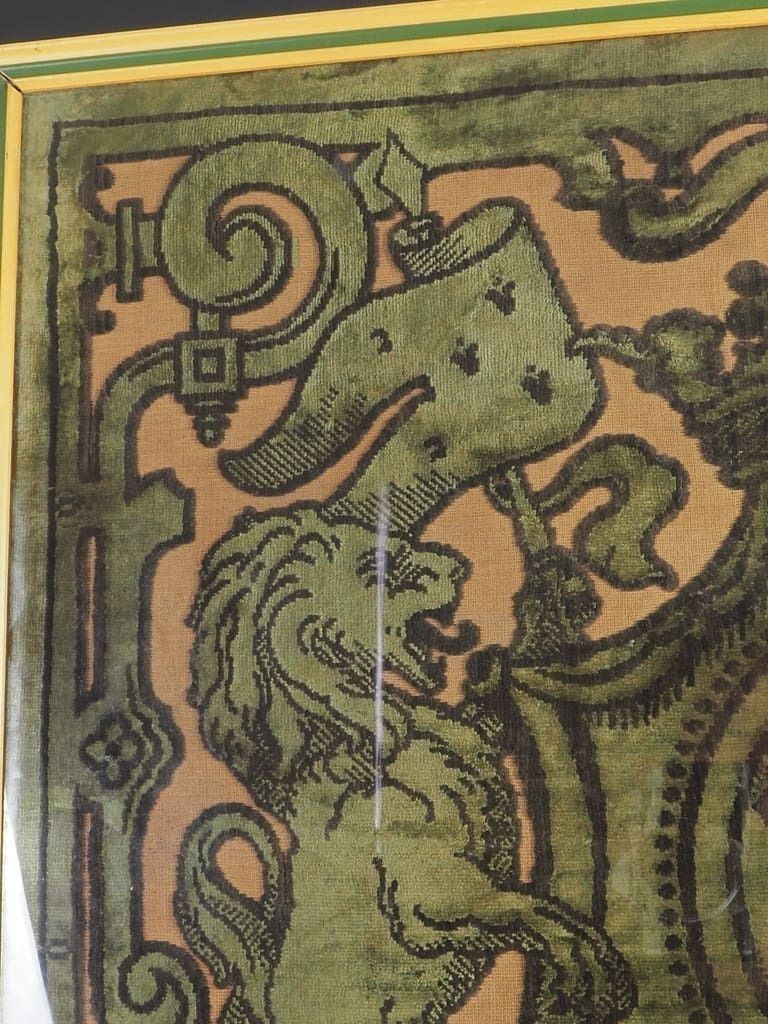 Authentic 19th Century Velvet Tapestry Featuring Coat Of Arms photo 750.0