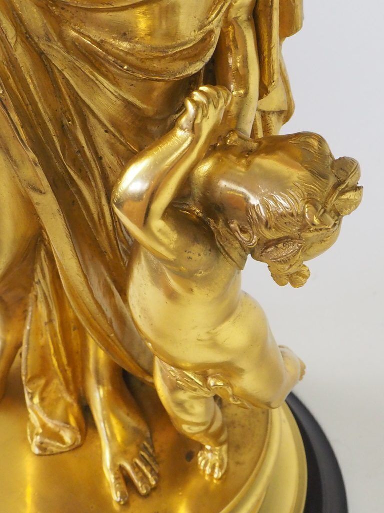 Antique Carrier Beluese Gilt Bronze Lady Oil Lamp Signed photo 1995.0
