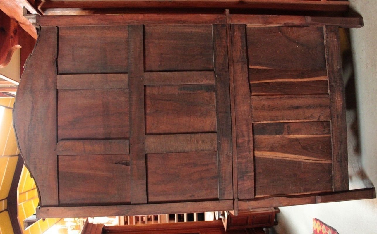 Furniture Buffet Two Body Louis XV Cherry Nineteenth photo