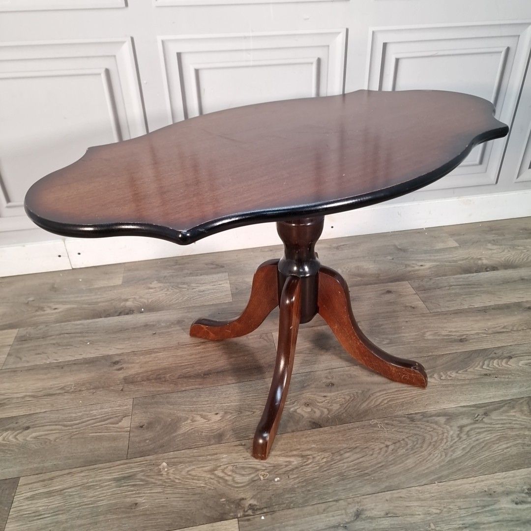 Vintage Mahogany Occasional Table Shaped Top Tripod Base Lamp Side Antique Style photo furniture