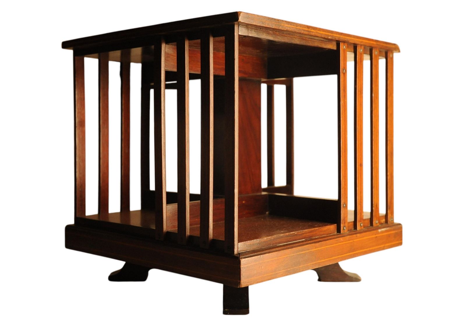 A Victorian Handmade Mahogany Revolving Tabletop Bookcase With In Lay Detailing & Flame Mahogany Top photo 800.0